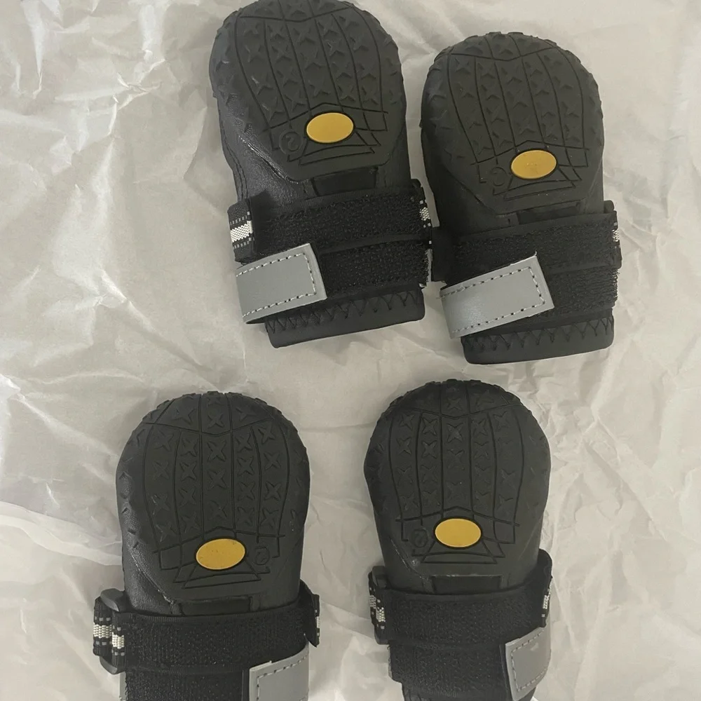 Black Dog Boots with Reflective Straps